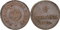 GUSTAV IV ADOLF (1792-1809). 1/4 skilling riksgälds 1799