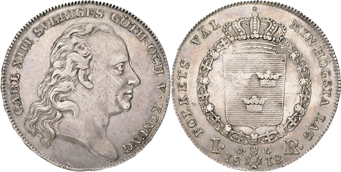 KARL XIII (1809-1818). Riksdaler 1812