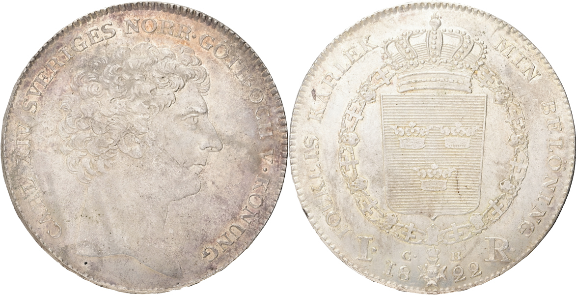 KARL XIV JOHAN (1818-1844). Riksdaler 1822