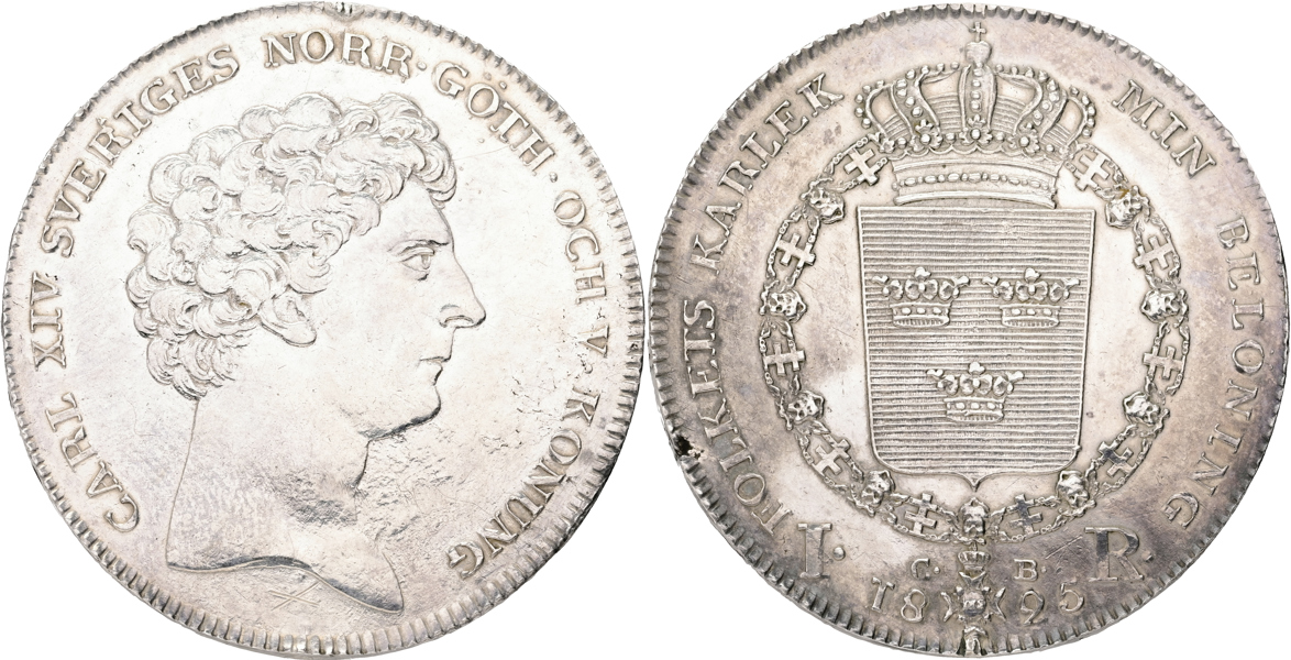 KARL XIV JOHAN (1818-1844). Riksdaler 1825