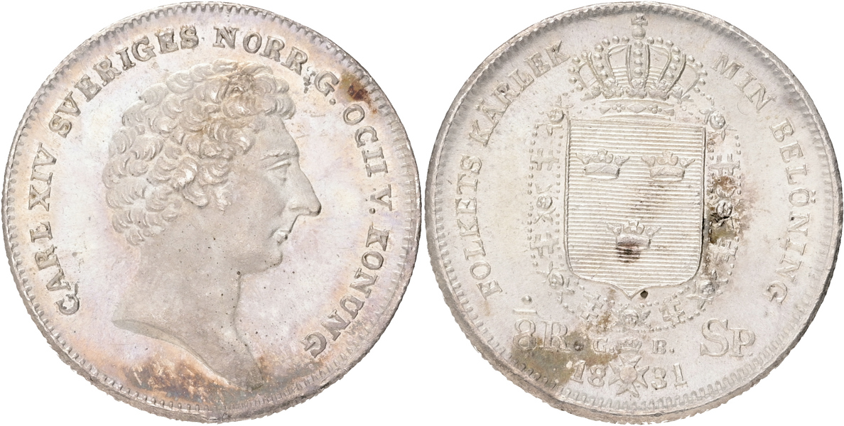 KARL XIV JOHAN (1818-1844). 1/8 riksdaler specie 1831