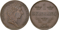 KARL XIV JOHAN (1818-1844). Skilling 1832