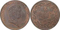 KARL XIV JOHAN (1818-1844). 2 skilling banco 1836