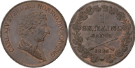 KARL XIV JOHAN (1818-1844). Skilling banco 1836