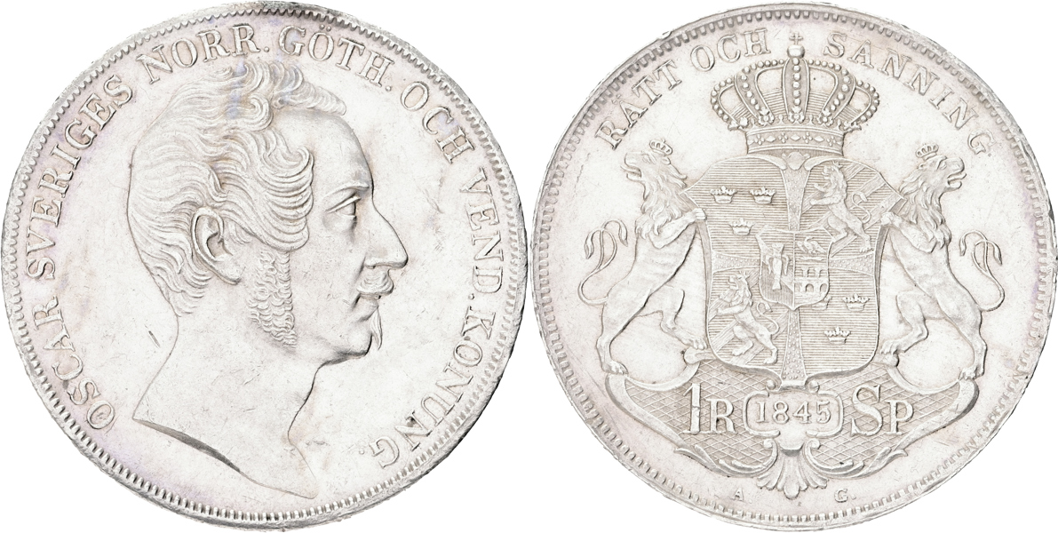 OSKAR I (1844-1859). Riksdaler specie 1844