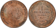 OSKAR I (1844-1859). Skilling banco 1847