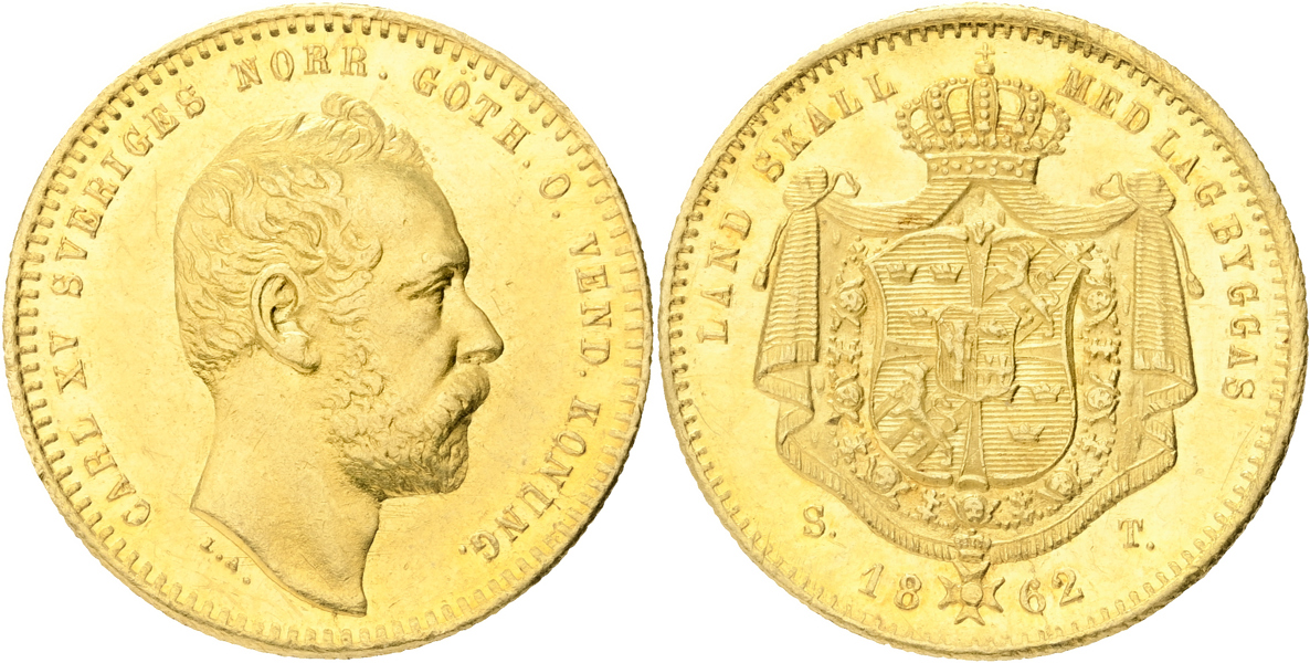 KARL XV (1859-1872). Dukat 1862