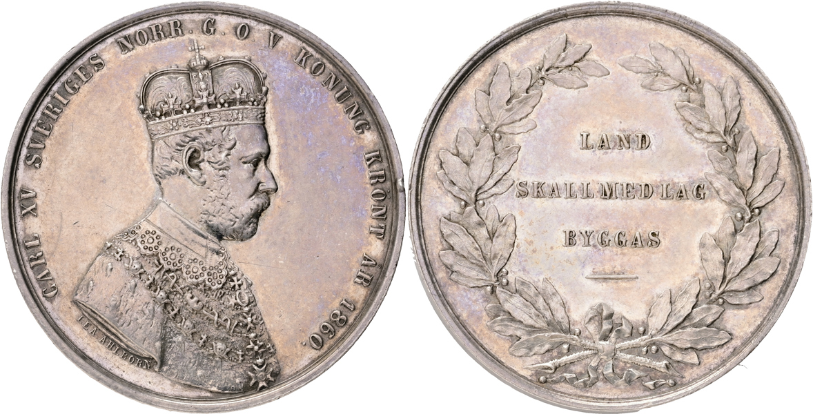 KARL XV (1859-1872). Minnespenning till kungens kröning 1860