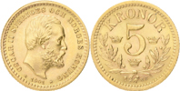 OSKAR II (1872-1907). 5 kronor 1901