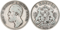 OSKAR II (1872-1907). 2 kronor 1876