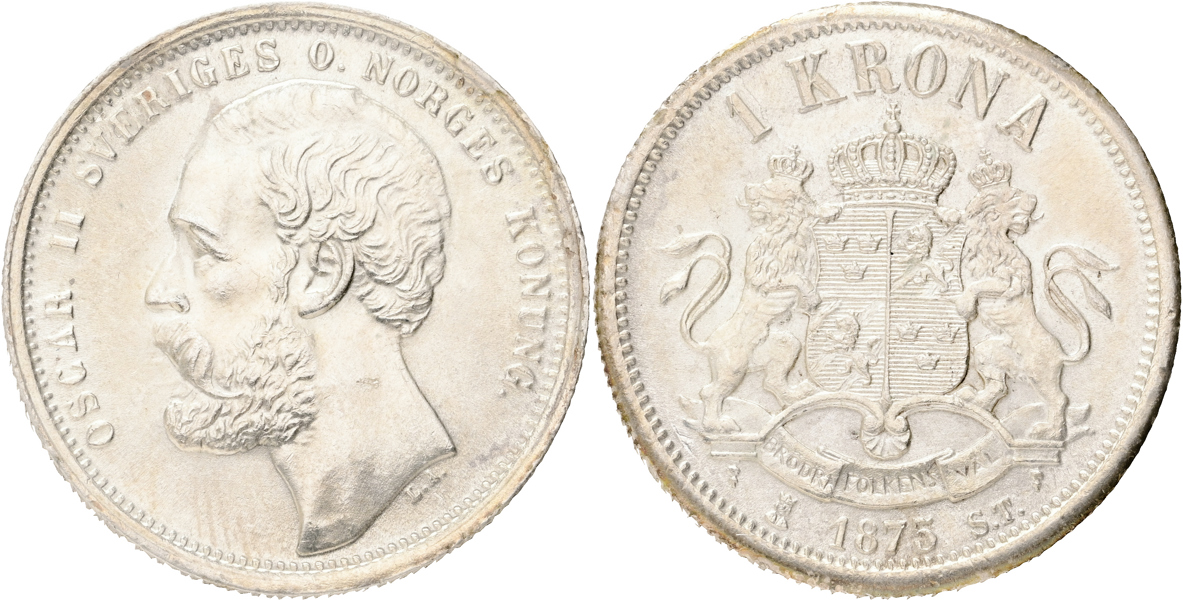 OSKAR II (1872-1907). Krona 1875