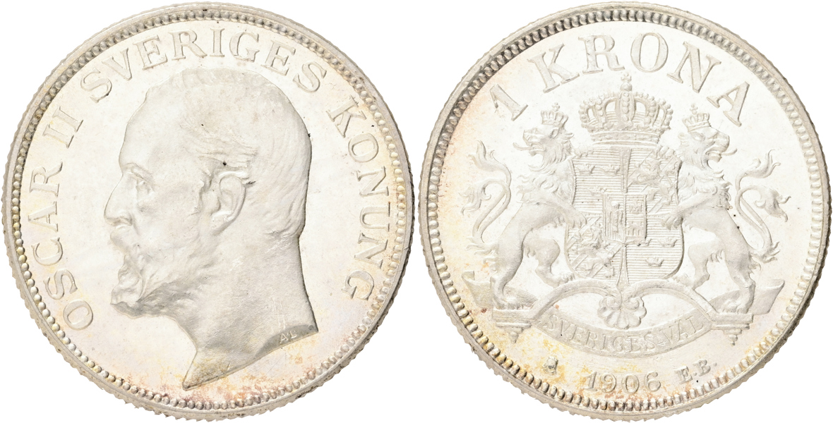 OSKAR II (1872-1907). Krona 1906