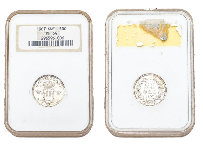 OSKAR II (1872-1907). 50 öre 1907