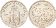 OSKAR II (1872-1907). 25 öre 1897