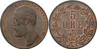 OSKAR II (1872-1907). 5 öre 1873
