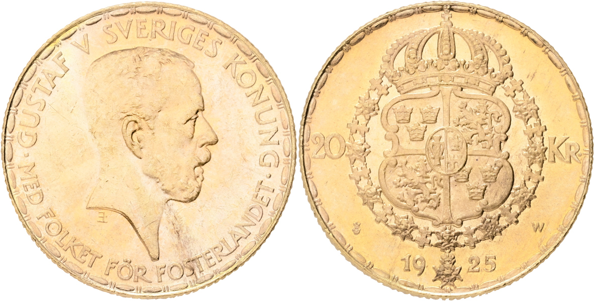 GUSTAV V (1907-1950). 20 kronor 1925