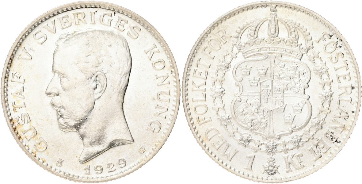 GUSTAV V (1907-1950). Krona 1929