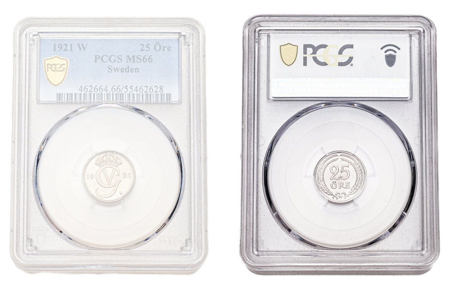 GUSTAV V (1907-1950). 25 öre 1921