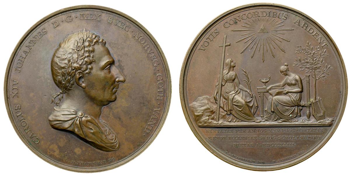 Karl XIV Johan. Kungens 25-års regeringsjubileum 1843