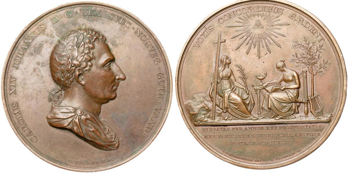 Karl XIV Johan. Kungens 25-års regeringsjubileum 1843