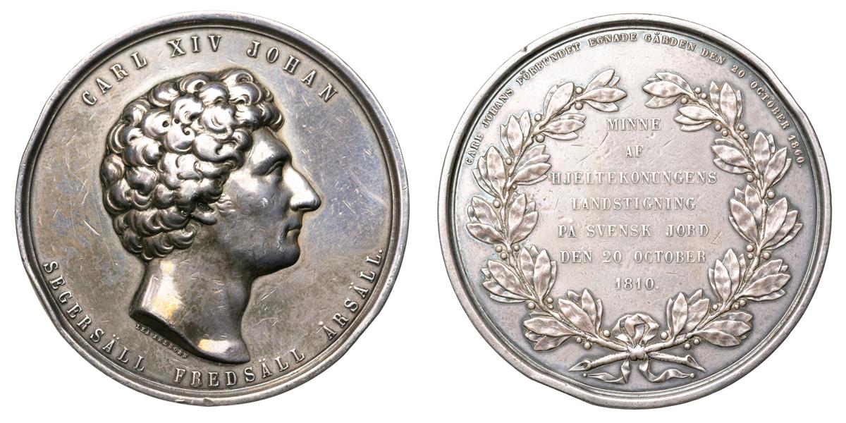 Till minnet av hjältekonungens landstigning på svensk jord den 20 oktober 1810-1860.