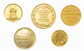Förgyllda medaljar. Lot of 5.