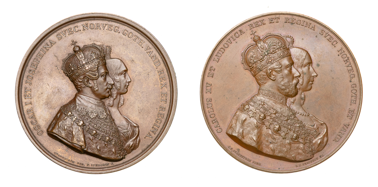 Kröningsmedaljer. Lot of 2.