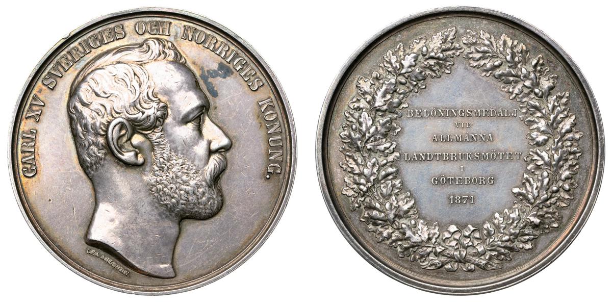 Karl XV. Belöningsmedalj vid allmänna lantbruksmötet i Göteborg 1871