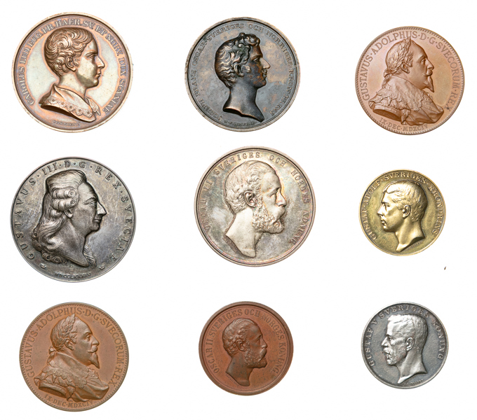 Kungliga medaljer. Lot of 9.