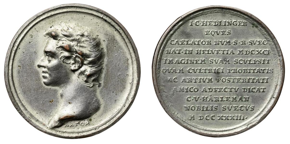 Hedlinger, Johann Carl (Gravörsignerad med Hedlingers motto "Lagom")