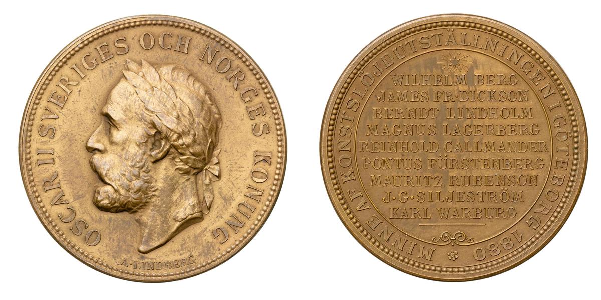 Oskar II. Minne av konstslöjdutställningen i Göteborg 1880.