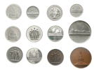 Tolv internationella medaljer i vitmetall och brons. Lot of 12