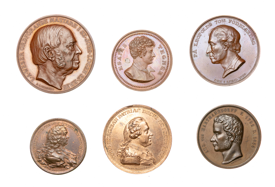 Svenska personmedaljer. Lot of 6