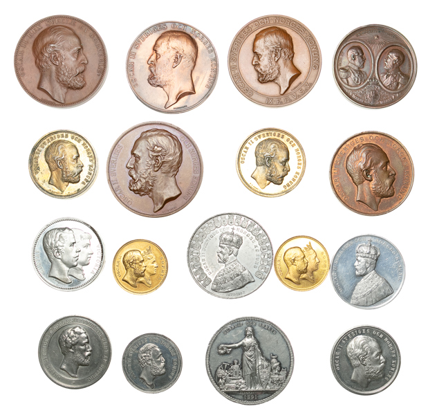 Oskar II. Lot of 17