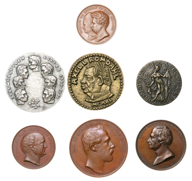 Sju välbevarade medaljer. Lot of 7