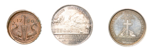 Tre personmedaljer. Lot of 3