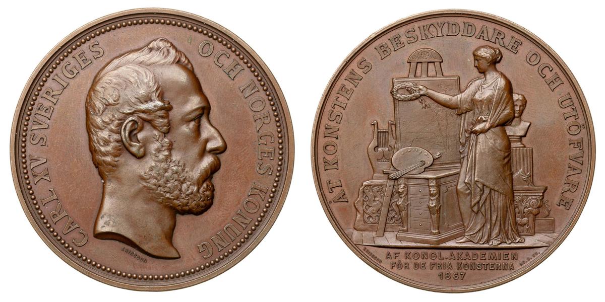 Karl XV. Kungen beskyddare av Kungliga akademien för de fria konsterna.