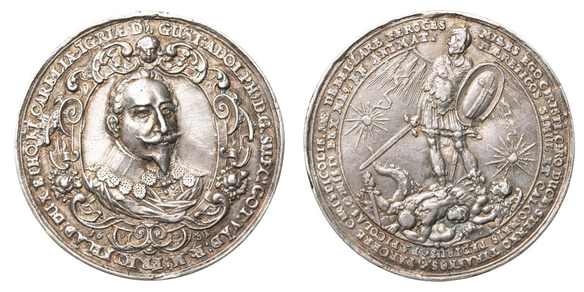 Gustav II Adolf. Tyska protestanterns glädjebetygelser över kungens segerrika kamp mot trosfrihetens fiender 1632.