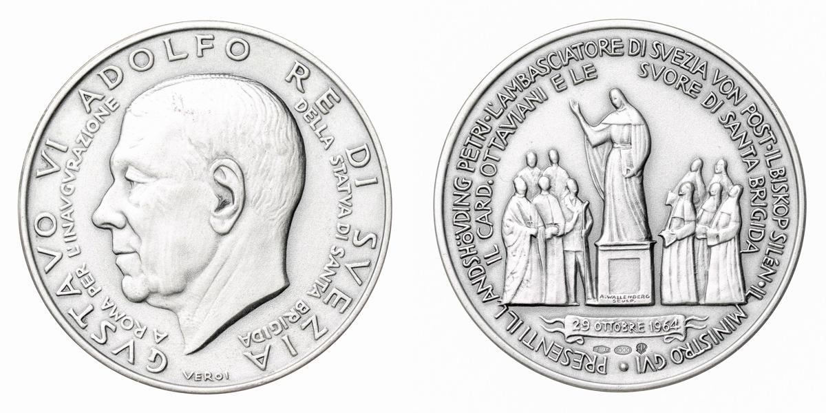 Gustav VI Adolf. Invigningen av S:ta Birgittas staty i Rom 1964