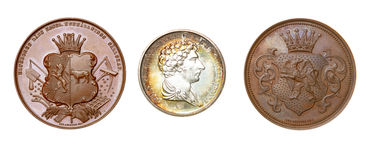 Karl XIV Johan. Lot of 3