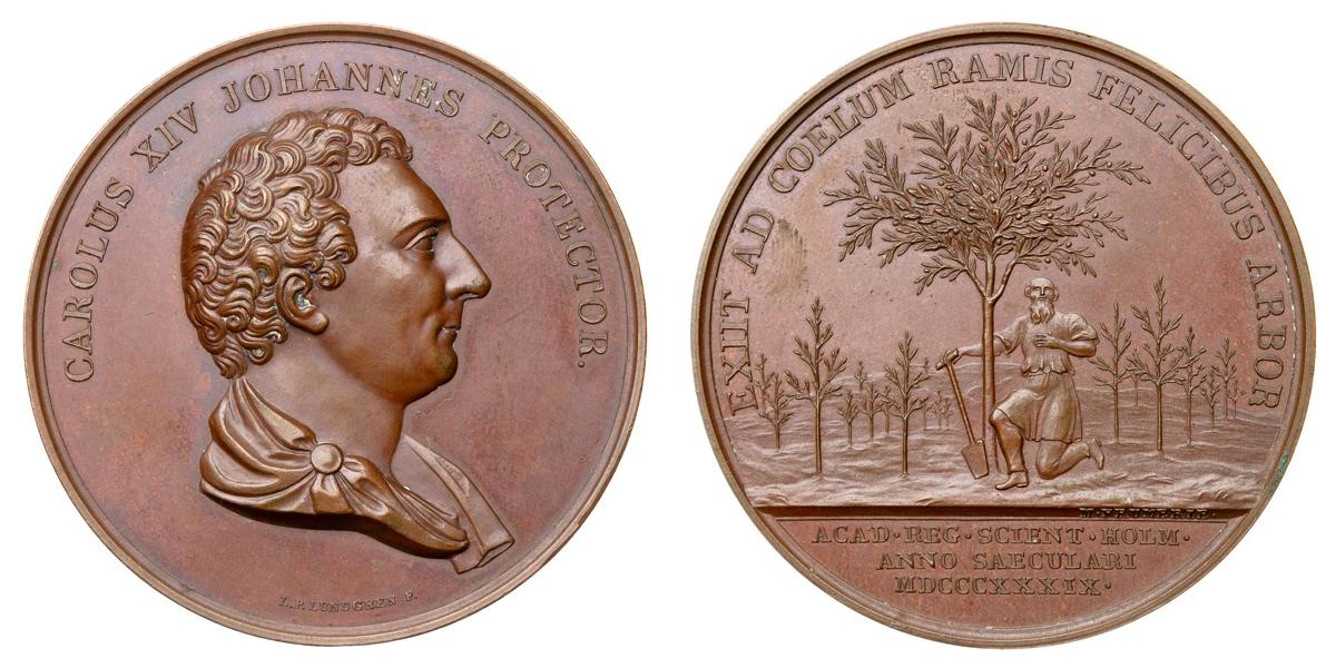 Karl XIV Johan. Kungl. Vetenskapsakademien 100 år 1839