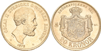 OSKAR II (1872-1907). 20 kronor 1873