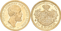 OSKAR II (1872-1907). 20 kronor 1877