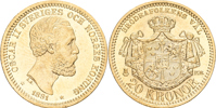 OSKAR II (1872-1907). 20 kronor 1881