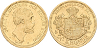 OSKAR II (1872-1907). 20 kronor 1887