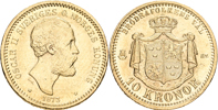 OSKAR II (1872-1907). 10 kronor 1873