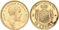 OSKAR II (1872-1907). 10 kronor 1874