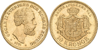 OSKAR II (1872-1907). 10 kronor 1876