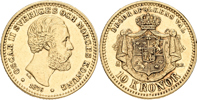 OSKAR II (1872-1907). 10 kronor 1876