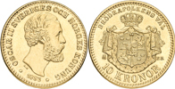OSKAR II (1872-1907). 10 kronor 1883